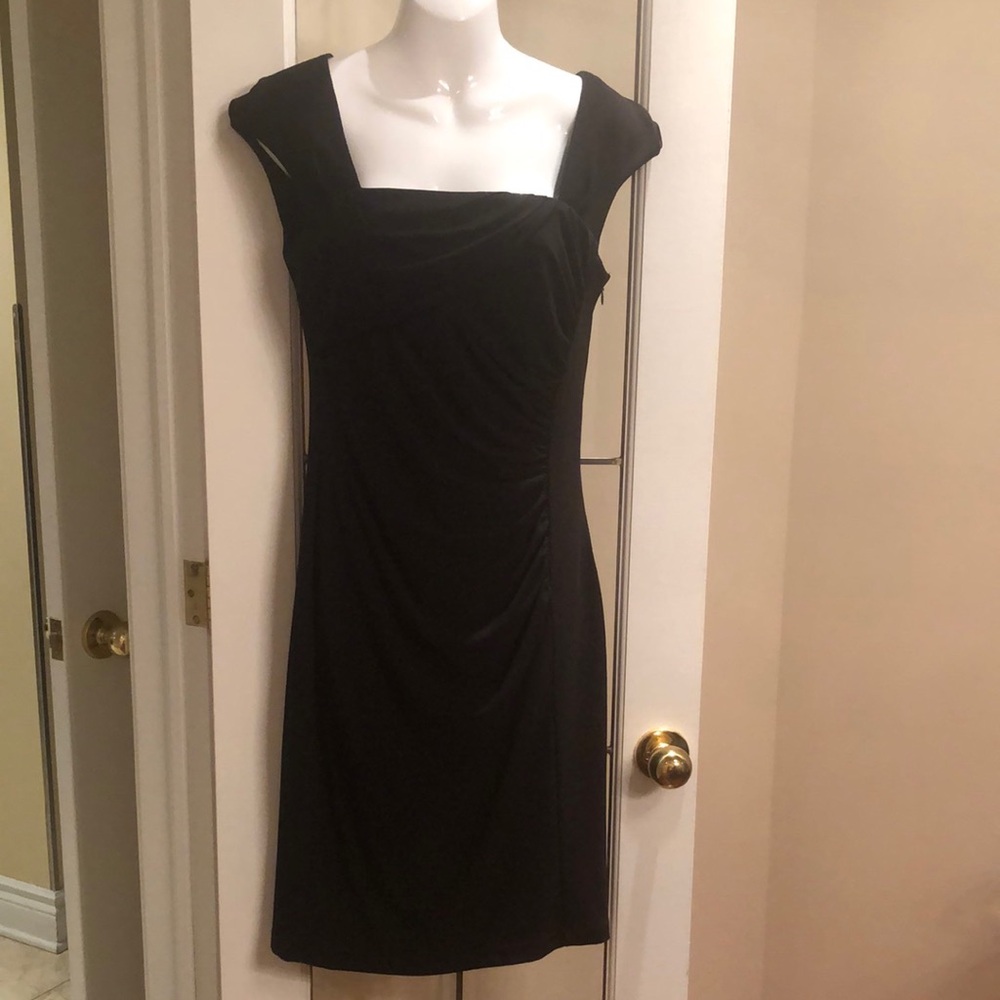 Classic Black Square-Neck Women's Dress